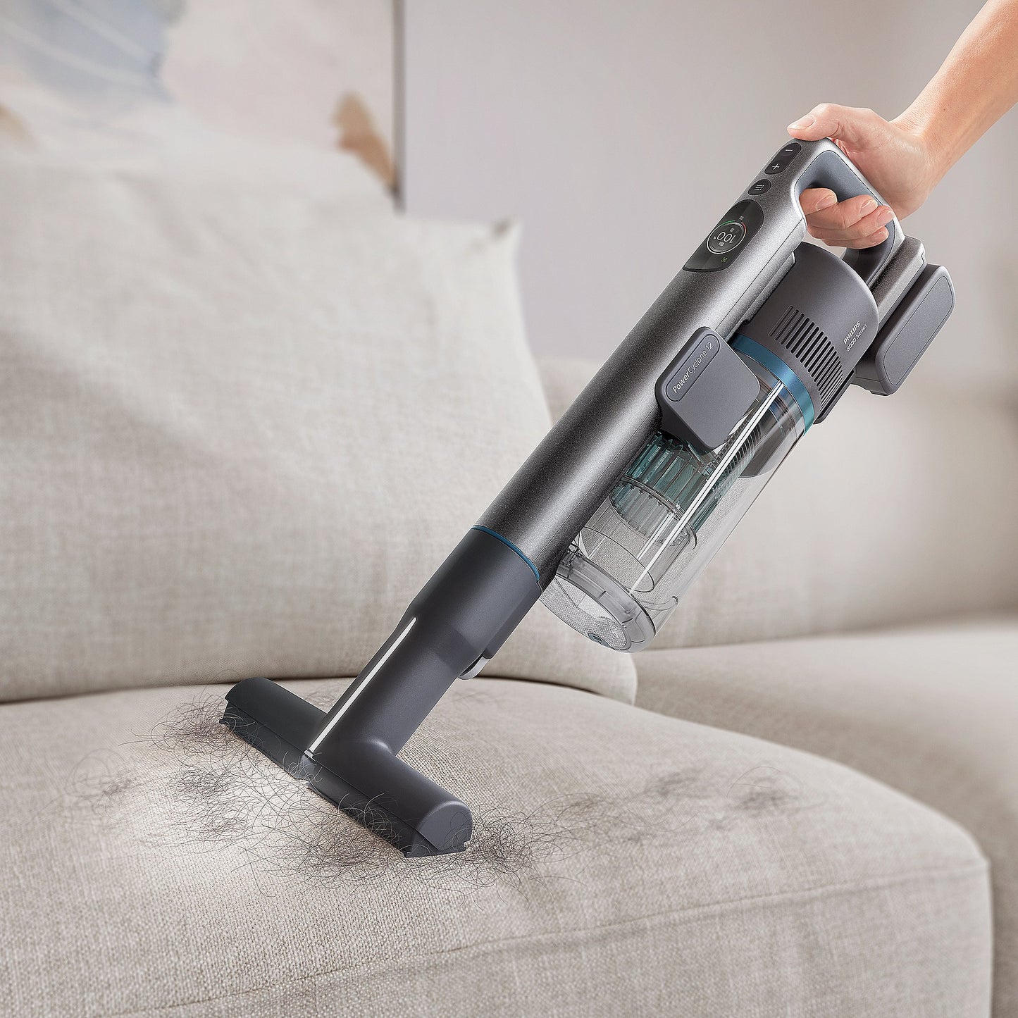 PHILIPS XC8057/01 Akku-Staubsauger mit Kantenreinigung und Wischfunktion