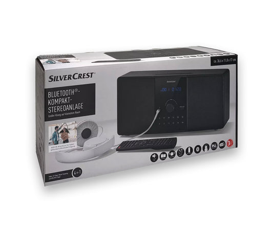 SILVERCREST Bluetooth®-Kompakt-Stereoanlage Bluetooth USB CD DAB+ Antenne *besch. VP