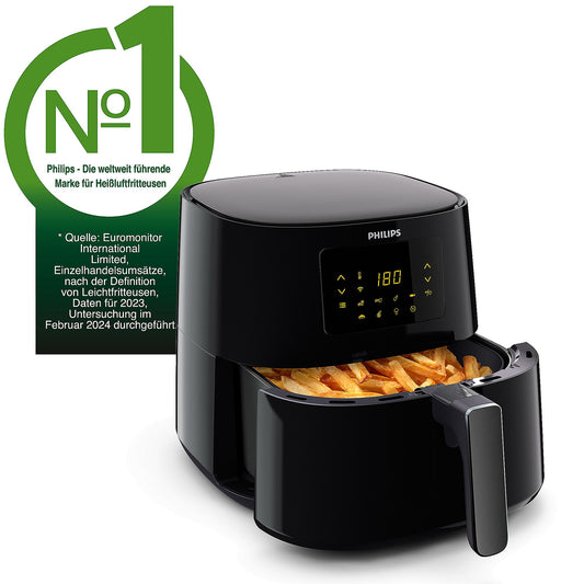 PHILIPS HD9280 Airfryer XL Essential Heißluftfritteuse 6,2L Fassungsvermögen mit HomeID App